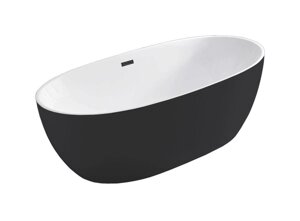 Ванна акриловая Vincea 170 x 80 x 58 см, слив-перелив в комплекте, черный/белый, VBT-405-1700MB