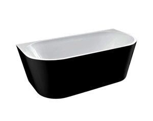 Ванна акриловая Vincea 170 x 80 x 58 см, слив-перелив в комплекте, черный/белый, VBT-421-1700MB