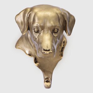 Вешалка настенная Тпк полиформ голова собаки бронзовая, высота 20 см