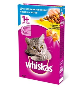 Whiskas Sterilised Chicken / Сухой корм Вискас подушечки для стерилизованных кошек Курица