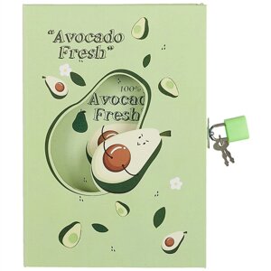 Записная книжка А6 50л Avocado в коробке с замочком, ассорти