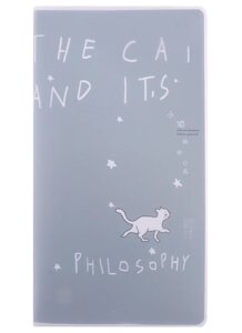 Записная книжка А6+ 80л лин. 91*170 The cat and philosophy в ПВХ-обложке, тонир. внутр. блок, ассорти