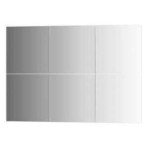 Зеркальная плитка Evoform с фацетом 10 mm - комплект 6 шт квадрат 25х25 см; серебро