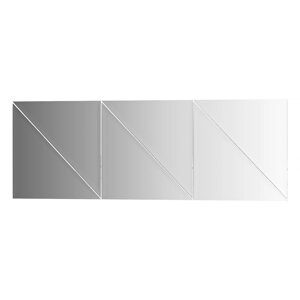 Зеркальная плитка Evoform с фацетом 10 mm - комплект 6 шт треугольник 25х25 см; серебро