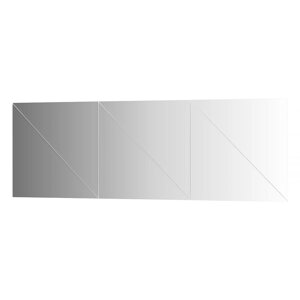 Зеркальная плитка Evoform с фацетом 10 mm - комплект 6 шт треугольник 50х50 см; серебро