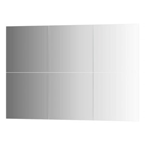 Зеркальная плитка Evoform с фацетом 15 mm - комплект 6 шт квадрат 30х30 см; серебро
