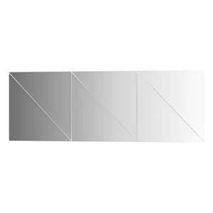 Зеркальная плитка Evoform с фацетом 15 mm - комплект 6 шт треугольник 30х30 см; серебро