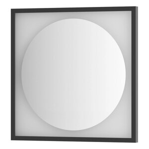 Зеркало Defesto с LED-подсветкой без выключателя 12 W нейтральный белый свет, черная рама 60x60 см