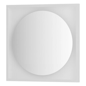Зеркало Defesto с LED-подсветкой без выключателя 12 W теплый белый свет, белая рама 60x60 см