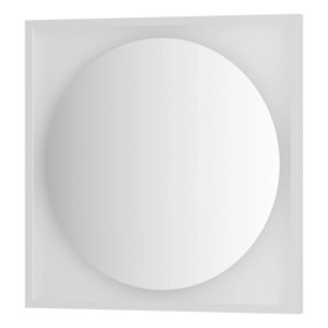 Зеркало Defesto с LED-подсветкой без выключателя 15 W теплый белый свет, белая рама 70x70 см