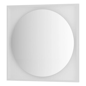 Зеркало Defesto с LED-подсветкой без выключателя 18 W теплый белый свет, белая рама 80x80 см