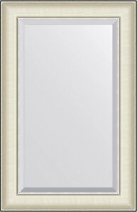 Зеркало Evoform Exclusive BY 7450 54х84 белая кожа с хромом, с фацетом в багетной раме