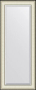Зеркало Evoform Exclusive BY 7454 54х134 белая кожа с хромом, с фацетом в багетной раме