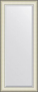 Зеркало Evoform Exclusive BY 7455 59х144 белая кожа с хромом, с фацетом в багетной раме