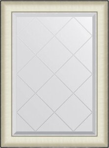 Зеркало Evoform Exclusive-G BY 4567 64х87 белая кожа с хромом, с гравировкой в багетной раме
