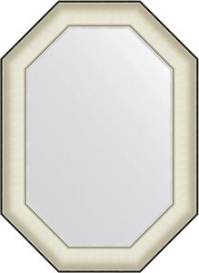 Зеркало Evoform Octagon BY 7442 54х74 белая кожа с хромом, в багетной раме