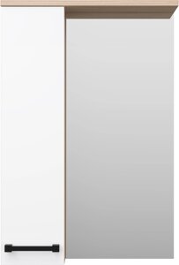 Зеркало Misty Крафт 50 L, белое, светлое дерево П-Кра-02050-011Л