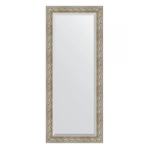 Зеркало напольное с фацетом в багетной раме Evoform барокко серебро 106 мм 85x205 см