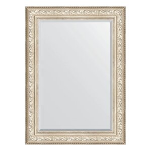 Зеркало с фацетом в багетной раме Evoform виньетка серебро 109 мм 80х110 см