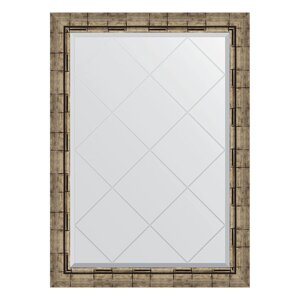 Зеркало с гравировкой в багетной раме Evoform серебряный бамбук 73 мм 73x101 см