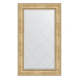 Зеркало с гравировкой в багетной раме Evoform состаренное серебро с орнаментом 120 мм 82x137 см