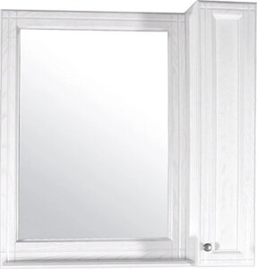 Зеркало-шкаф ASB-Woodline Берта 85 белое, патина серебро /10122