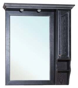 Зеркало-шкаф Bellezza Рим 100 R черное патина серебро 4638117611046