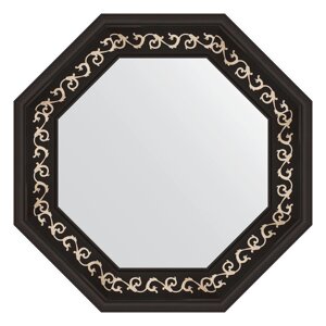 Зеркало в багетной раме Evoform черный ардеко 81 мм 55,0х55,0 см