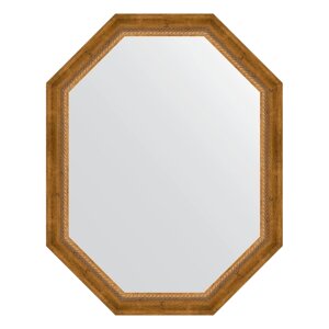 Зеркало в багетной раме Evoform состаренная бронза с плетением 70 мм 73x93 см