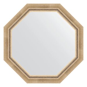 Зеркало в багетной раме Evoform состаренное серебро с плетением 70 мм 68x68 см