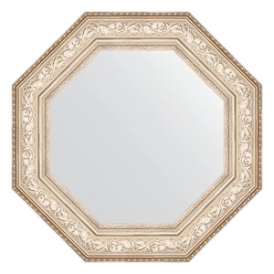 Зеркало в багетной раме Evoform виньетка серебро 109 мм 70,6х70,6 см