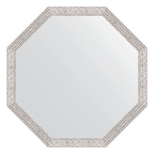 Зеркало в багетной раме Evoform волна алюминий 46 мм 68,2х68,2 см