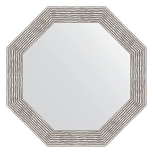 Зеркало в багетной раме Evoform волна хром 90 мм 76,6х76,6 см
