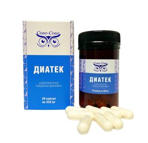 Диатек — Контроль над уровнем сахара, Сово-Сова Россия - 30 капсул по 450 мг