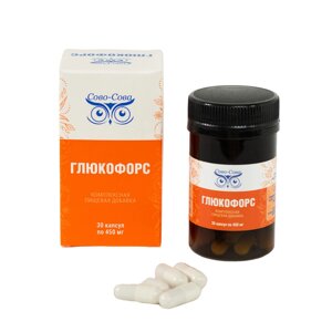 Глюкофорс - для лечения диабета 2-го типа, Сово-Сова Россия - 30 капсул  450 мг в Москве от компании Интернет-магазин Совушки