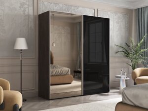 Шкаф-купе Эста 2-х дверный 2000х660х2200/2400 (4 Зеркала бронза, 4 Чёрных стекла) Е1 мебель