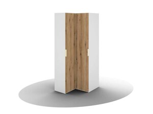 Шкаф угловой FEDERICA ШУ-03/1 сатин+дуб эвок, белый бриллиант+дуб эвок в Санкт-Петербурге от компании Фабрика Мебели