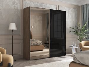 Шкаф-купе Эста 2-х дверный 1600х660х2200/2400 (4 Зеркала бронза, 4 Чёрных стекла) Е1 мебель
