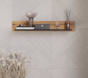 LOFT Полка P/90 (дуб вотан/чёрный) БРВ-мебель