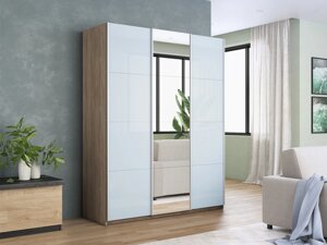 Шкаф-купе Прайм 3-х дверный 1800х570х2300 (Стекло белое, Зеркало) Е1 мебель