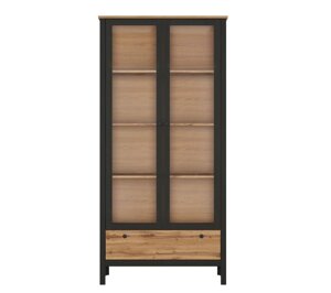 LOFT Шкаф REG2W1S (дуб вотан/чёрный) БРВ-мебель