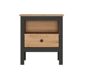 LOFT Тумба прикроватная KOM1S (дуб вотан/чёрный) БРВ-мебель