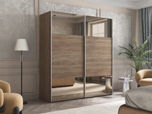 Шкаф-купе Эста 2-х дверный Комби 1600х660х2200/2400 (4 Зеркала бронза, 4 ЛДСП) Е1 мебель