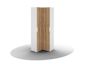 Шкаф угловой FEDERICA ШУ-02/1 сатин+дуб эвок, белый бриллиант+дуб эвок в Санкт-Петербурге от компании Фабрика Мебели