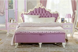 Маркиза Кровать 1200 с мягким изголовьем без основания (Алебастр/Сиреневый), Артикул: ЛД 517.291.000.002