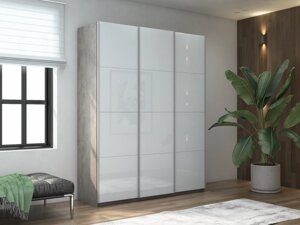 Шкаф-купе Прайм 3-х дверный 2100х570х2300 (Стекло белое) Е1 мебель