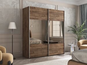 Шкаф-купе Эста 2-х дверный Комби 1600х660х2200/2400 (4 ЛДСП, 4 Зеркала бронза) Е1 мебель