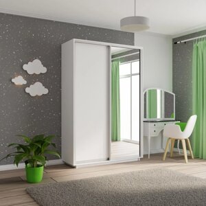 Шкаф-купе Экспресс 2-х дверный 1200х450/600х2200/2400 (ЛДСП, Зеркало) Е1 мебель