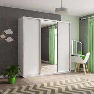 Шкаф-купе 3-х дверный Экспресс-2 1800х450/600х2200/2400 (ЛДСП, Зеркало, ЛДСП) Е1 мебель