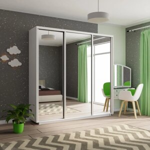 Шкаф-купе 3-х дверный Экспресс-2 1800х450/600х2200/2400 (Зеркало) Е1 мебель